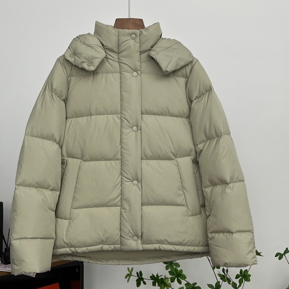 Women's Lululemon Linen Removable Hood Oversized Puffer Jacket - Picture 1 of 6